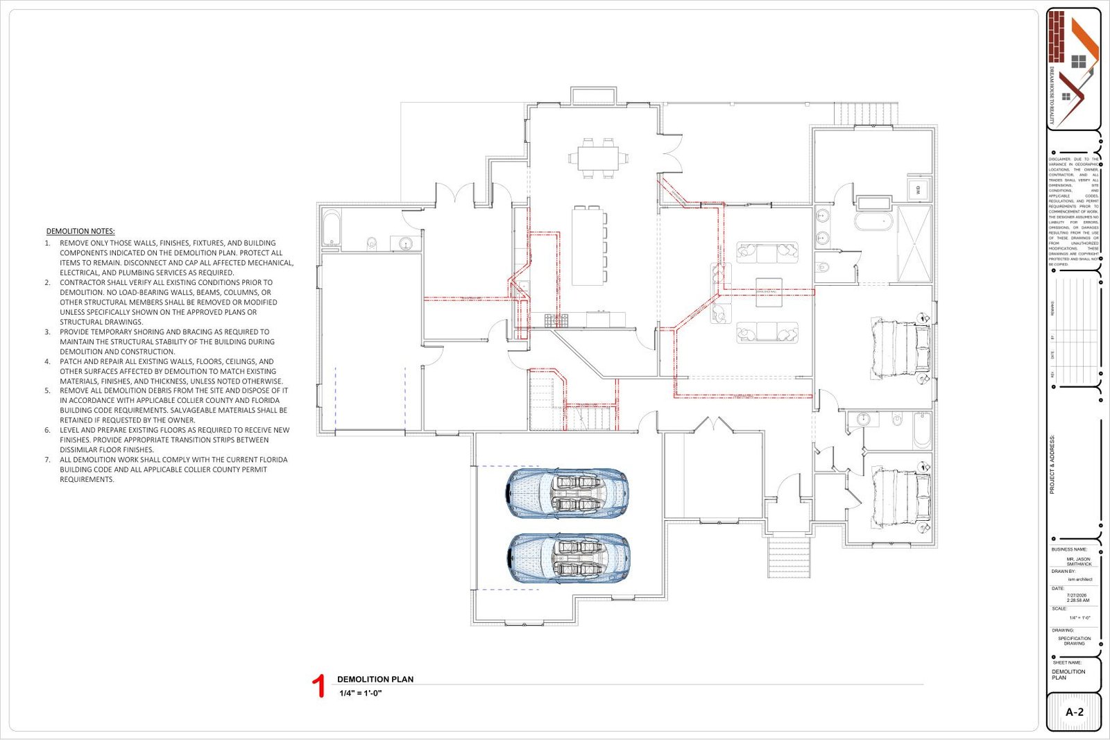 Demolition planning drawing