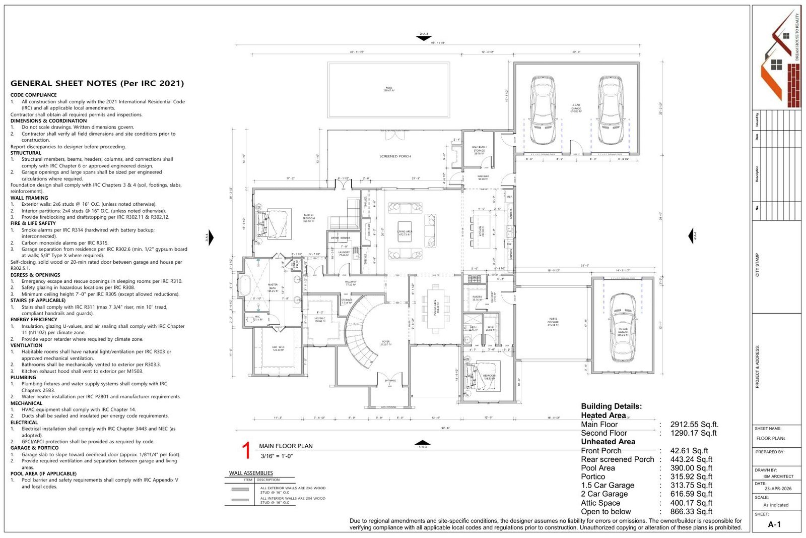 Custom residence drawing