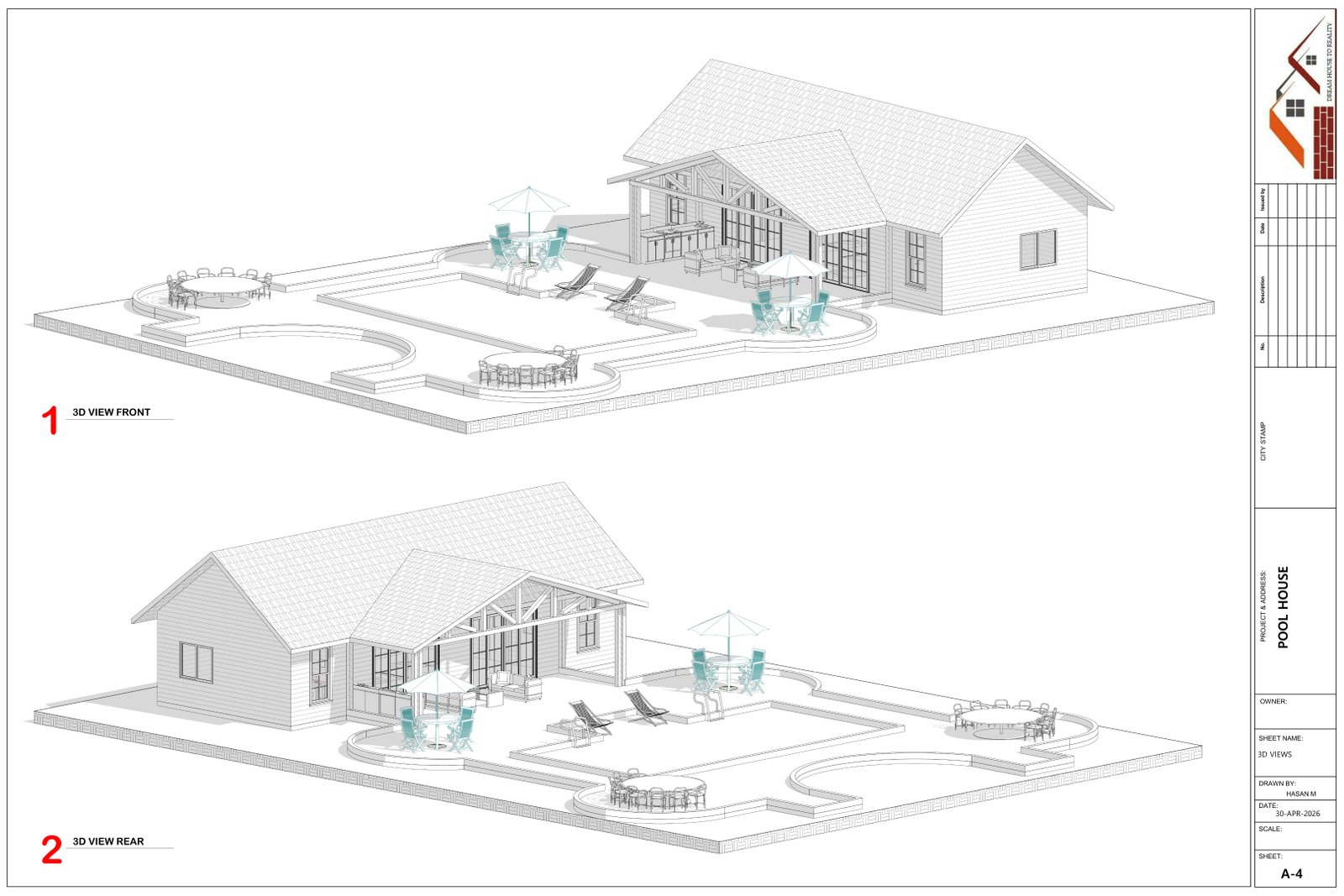 Pool house 3D views