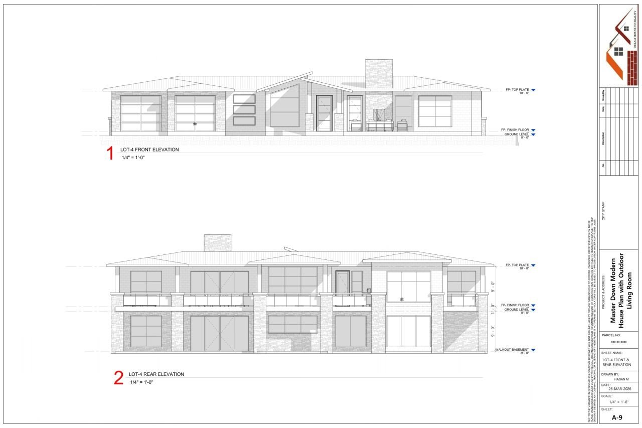 Front and rear elevations
