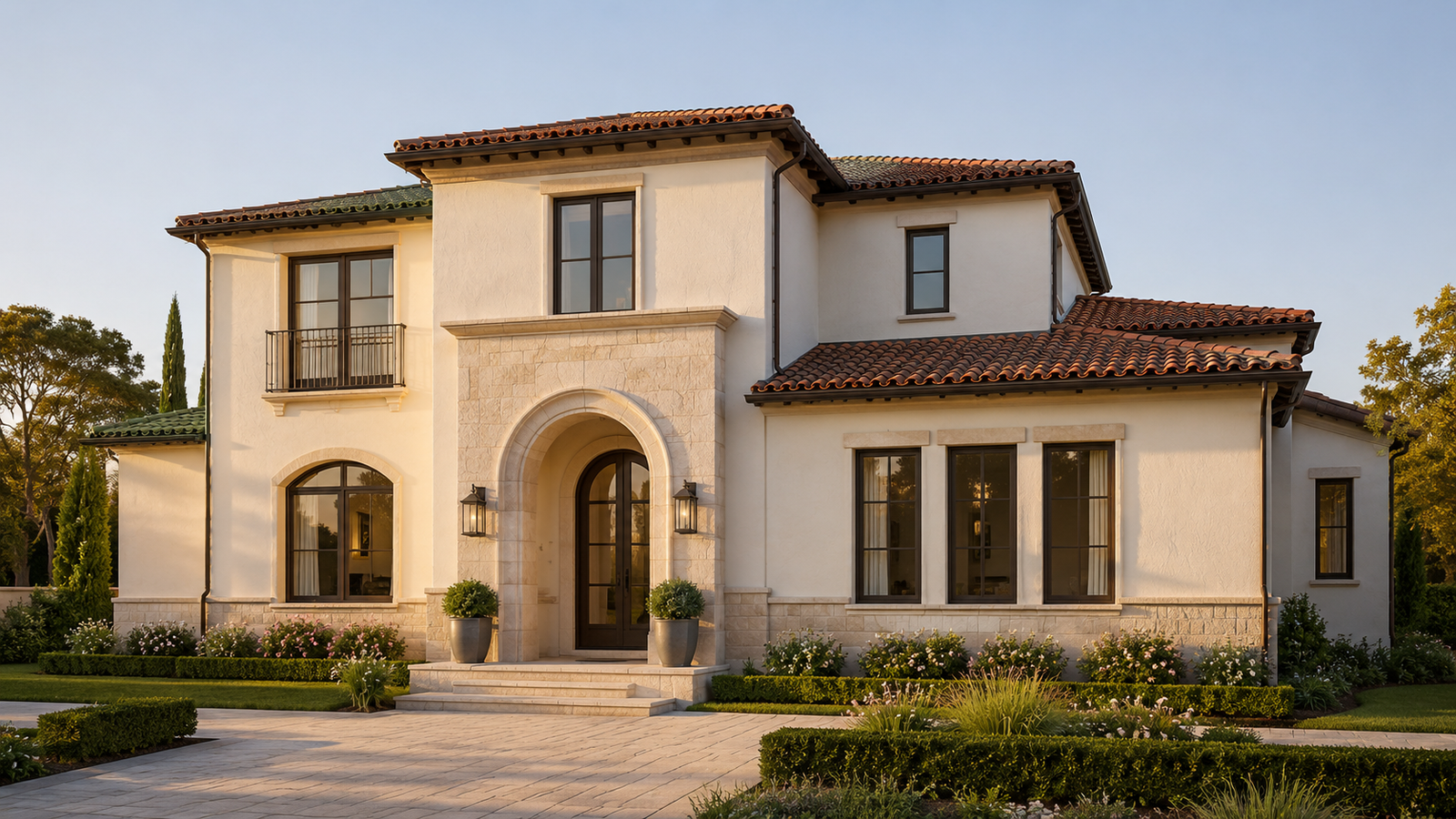 Mediterranean villa exterior render